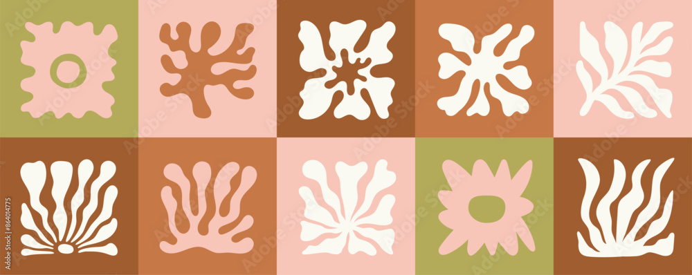 Vector logo and print design templates, summer palms, tropical hand drawn illustrations, palm trees boho elements, grid patterns and prints with square elements for social media and posts, stationery Vector logo and print design templates, summer palms, tropical hand drawn illustrations, palm trees boho elements, grid patterns and prints with square elements for social media and posts, stationery