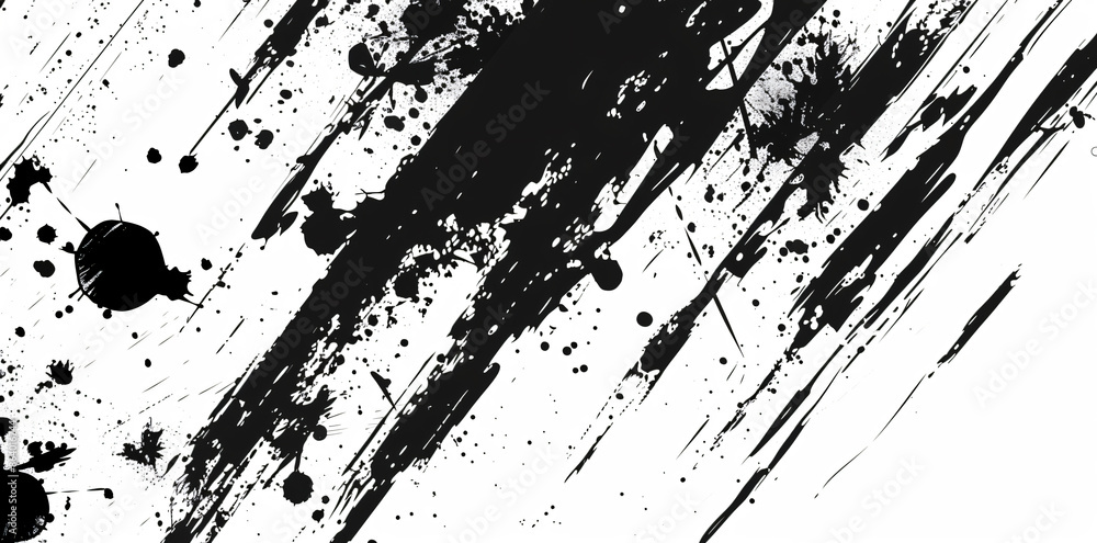 Black and white grunge vector background with ink splashes, scratches and noise elements for design template, wallpaper, cover or decoration element. Black and white grunge vector background with ink splashes, scratches and noise elements for design template, wallpaper, cover or decoration element.