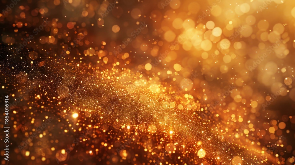 Rich topaz-like crystals in gold and brown shimmering particles and light reflections Rich topaz-like crystals in gold and brown shimmering particles and light reflections