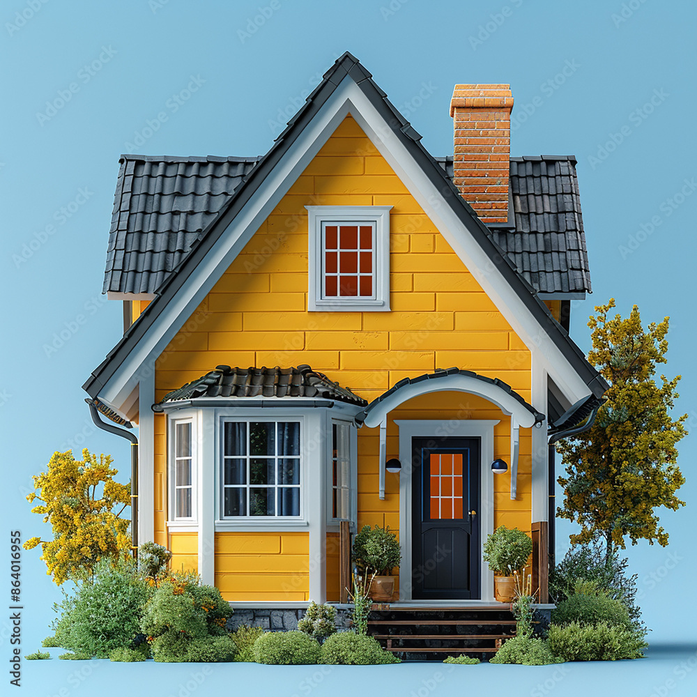 3d little house model photo made with generative ai 3d little house model photo made with generative ai