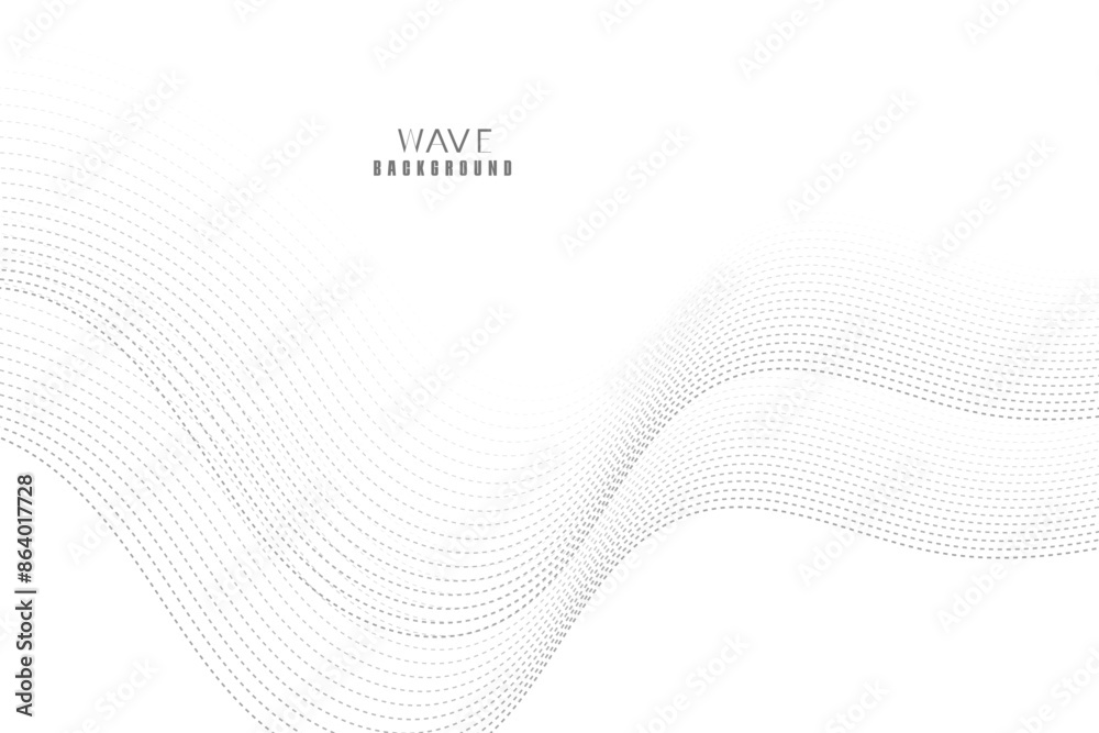 Fototapeta premium Abstract vector modern background with blue wavy lines and particles. Technology backdrop.