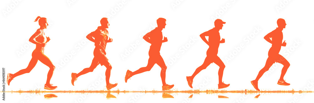 Set of 3 Runner Silhouettes: Classic, Modern, Casual Jogger in Motion isolated cut out dicut PNG on transparent Set of 3 Runner Silhouettes: Classic, Modern, Casual Jogger in Motion isolated cut out dicut PNG on transparent