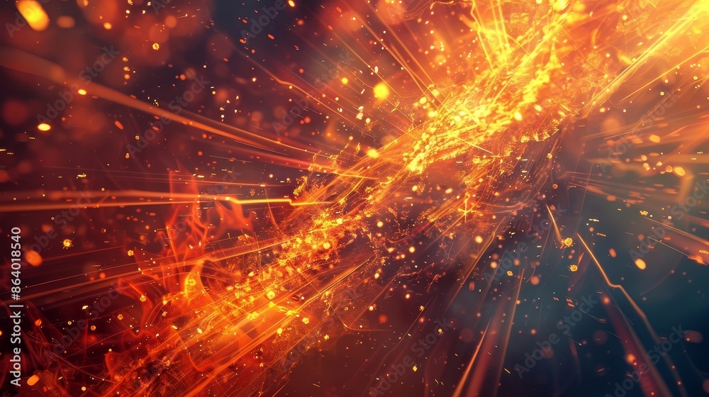 Fototapeta premium Starburst fire patterns with dynamic effects in an abstract wallpaper