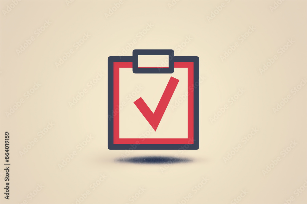 Simple Clipboard Icon with Check Mark Simple Clipboard Icon with Check Mark