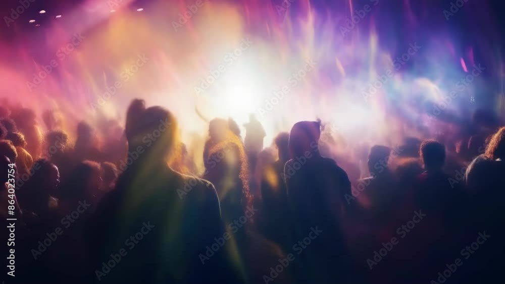 A diverse crowd of young men and women dancing energetically in a vibrant nightclub. Colorful lights illuminate the lively atmosphere. The scene depicts nighttime fun and excitement among a A diverse crowd of young men and women dancing energetically in a vibrant nightclub. Colorful lights illuminate the lively atmosphere. The scene depicts nighttime fun and excitement among a