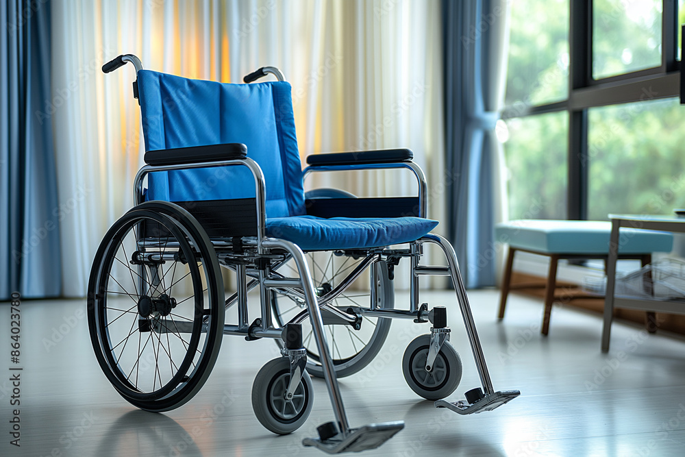 “Loneliness. Solitary Wheelchair in Dramatic Mood”. Concept photography.