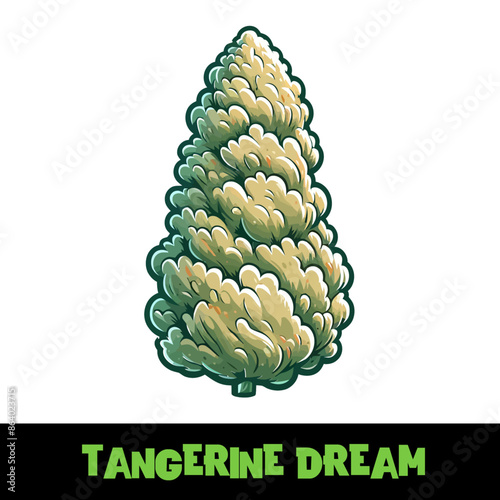 Vector Illustrated Tangerine Dream Cannabis Bud Strain Cartoon