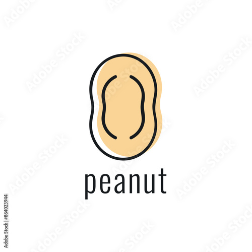 Peanut icon. Peanut infographic. Minimalistic peanut illustration. Peanut symbol.