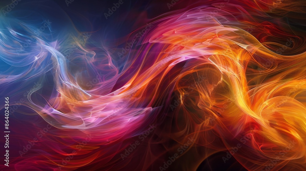 Dynamic design with smoke-like textures vibrant colors and geometric patterns Dynamic design with smoke-like textures vibrant colors and geometric patterns
