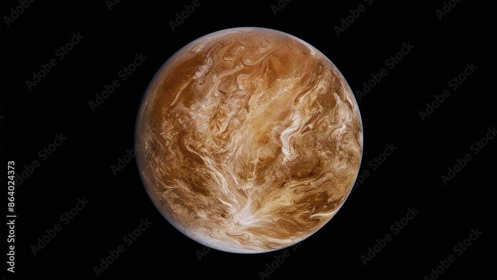 Stunning photo of venus in the shape of a perfectly round planet on a black background.. Stunning photo of venus in the shape of a perfectly round planet on a black background..
