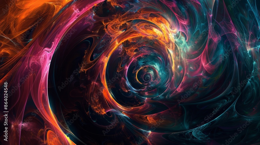 Mesmerizing design with fractal patterns swirling colors and cosmic gradient Mesmerizing design with fractal patterns swirling colors and cosmic gradient