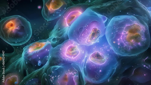 Enlarged animation of insulin receptors on pancreatic beta cells the cells responsible for producing insulin. photo