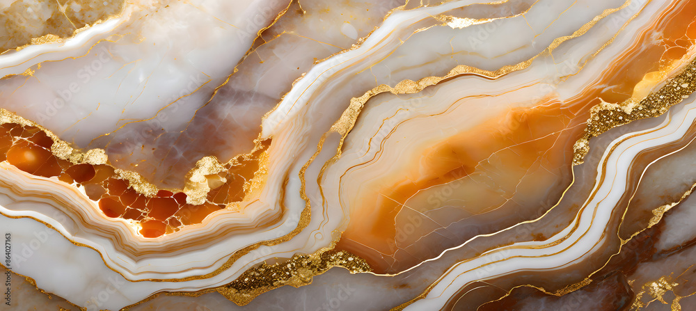 Obraz premium Amber Agate Marble Elegance background marble. Generative AI.