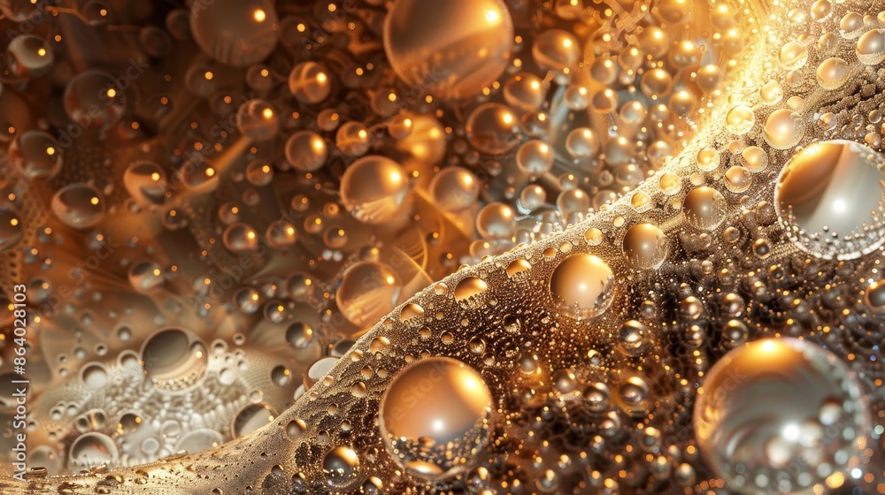 Champagne bubbles with light effects on a dark pewter to bright gold gradient Champagne bubbles with light effects on a dark pewter to bright gold gradient