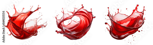 Set of red wine splashes, cut out. A color experience of red.