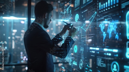 Wallpaper Mural The futuristic holographic workstation Torontodigital.ca