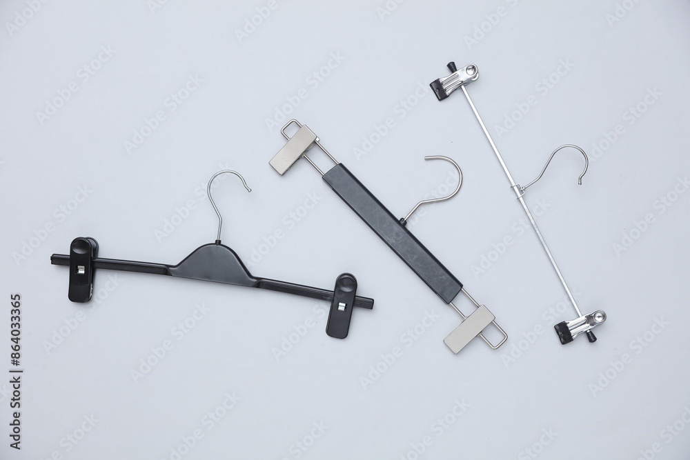 Hangers for pants or trousers on a white background Hangers for pants or trousers on a white background