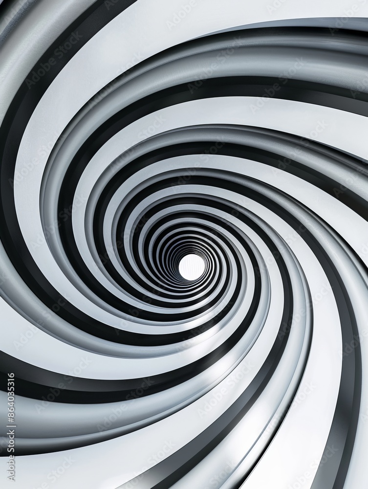 Black and white spiral close-up abstract background