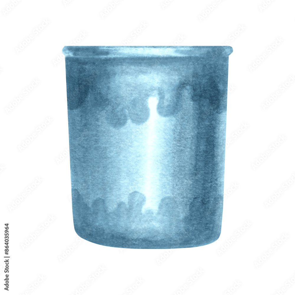 Plastic cup blue empty Bucket. Hand drawn watercolor illustration isolated. Container basket for garbage. Glass for writing utensils. Clipart for sticker, website, stationerystore, cleaning services. Plastic cup blue empty Bucket. Hand drawn watercolor illustration isolated. Container basket for garbage. Glass for writing utensils. Clipart for sticker, website, stationerystore, cleaning services.