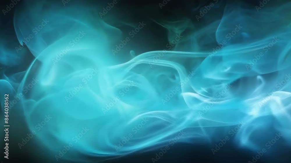 Swirling green and blue smoke against a dark backdrop, creating an ethereal and mystical effect. The wisps of smoke intertwine, giving a sense of movement and fluidity typical of abstract art. Swirling green and blue smoke against a dark backdrop, creating an ethereal and mystical effect. The wisps of smoke intertwine, giving a sense of movement and fluidity typical of abstract art.