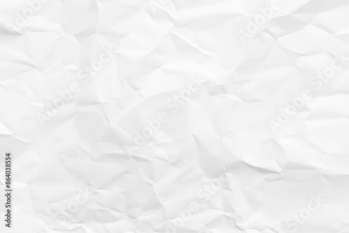 Clean White Crumpled Paper Texture Background, Top View