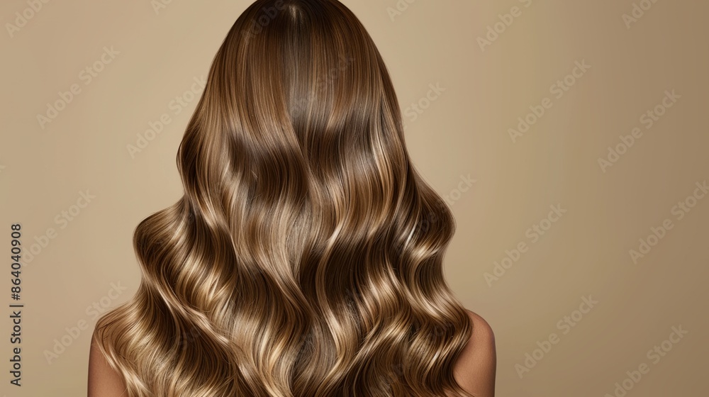 a woman with long shiny wavy hair a woman with long shiny wavy hair