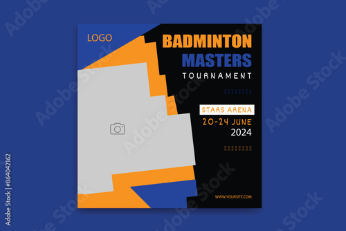 badminton social media post Vector badminton tournament flyer design template banner design