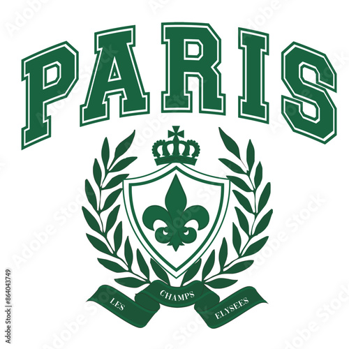 Paris wreaf Varsity team College Campus University Tshirt Graphic Fashion logo Trending Apparel Cute Emblem Slogan
