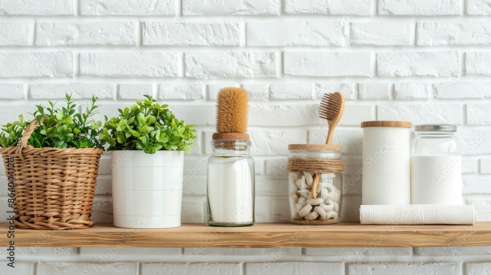 White Brick Wall Shelf Decor White Brick Wall Shelf Decor