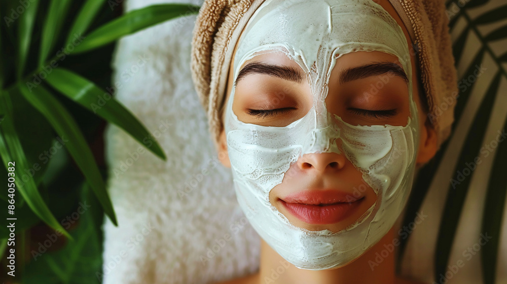 Shot of an attractive young woman getting a facial at a beauty spa. Shot of an attractive young woman getting a facial at a beauty spa.