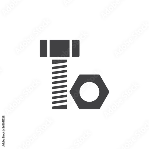Nut and bolt vector icon