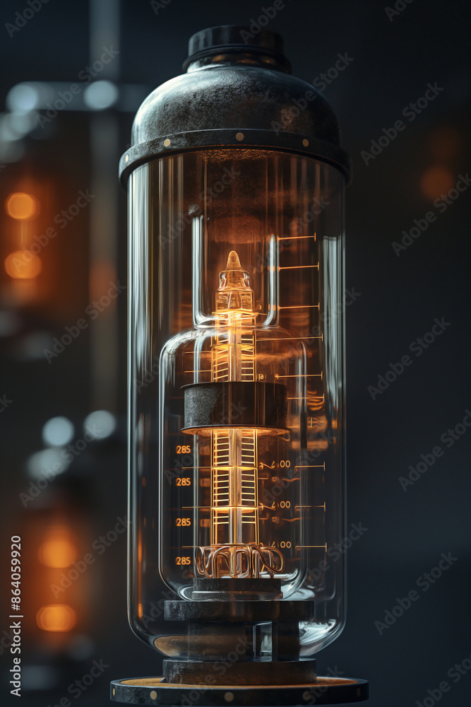 Retro vacuum tube isolated on dark background Retro vacuum tube isolated on dark background
