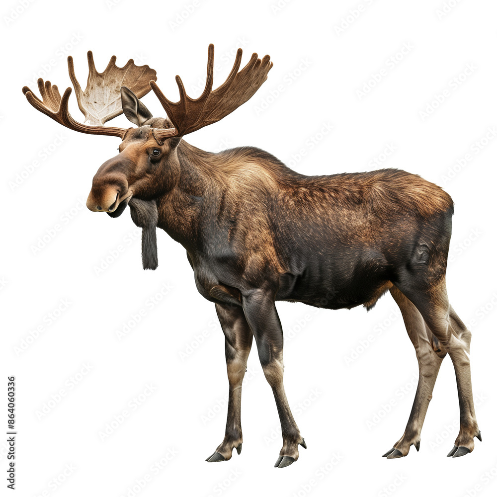 Fototapeta premium Full body moose isolated on a transparent background