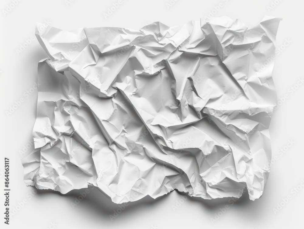 Blank white crumpled and creased paper sticker poster isolated Blank white crumpled and creased paper sticker poster isolated
