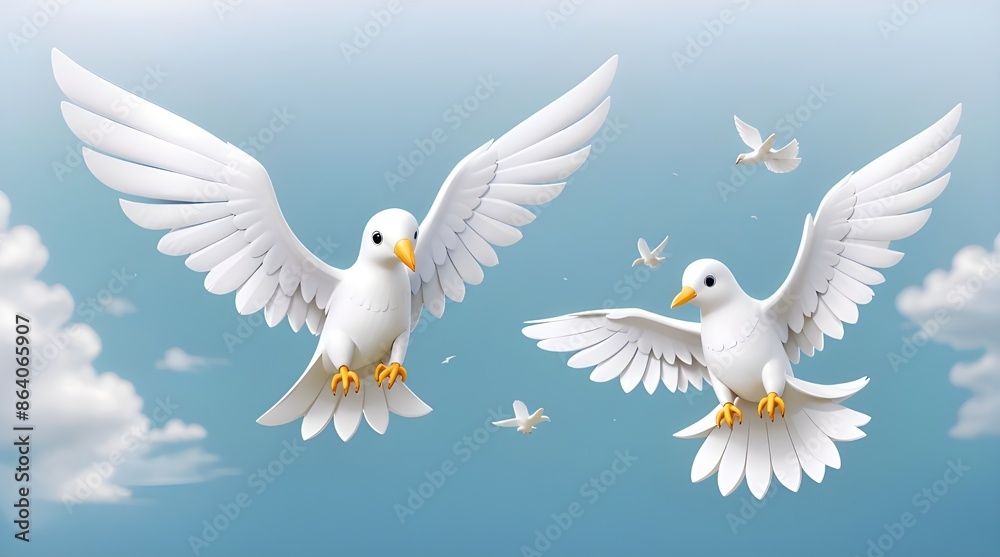 Obraz premium beautiful peace white dove flying to get released out.generative.ai 