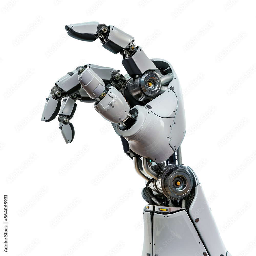 Gray robot hand isolated on transparent background Gray robot hand isolated on transparent background