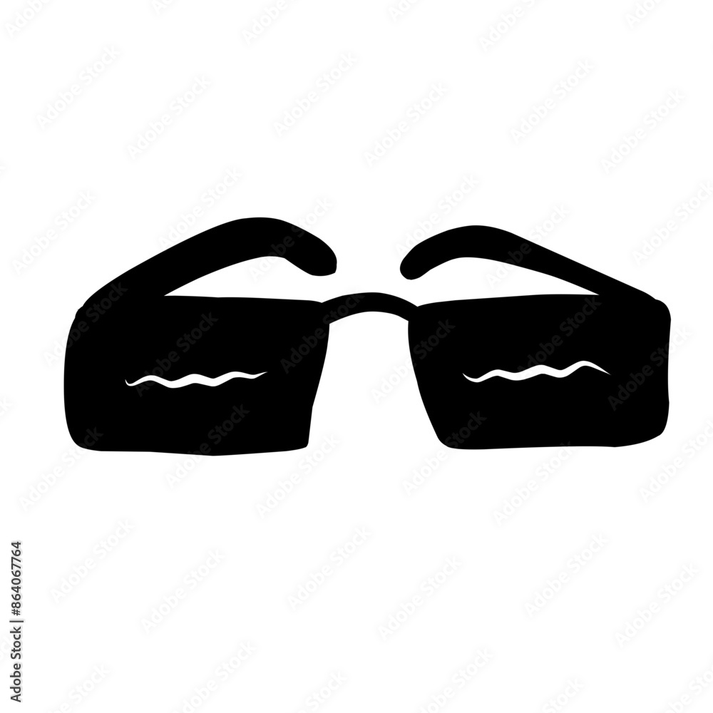 Fototapeta premium glasses , sunglasses silhouette vector illustration, black collection. Showcasing diverse styles, shapes perfect for summer, fashion, accessories designs.Ideal for unisex, men,
