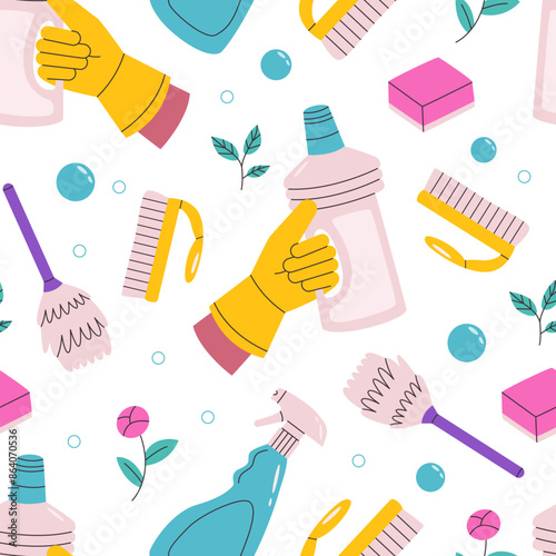 Cleaning Seamless pattern