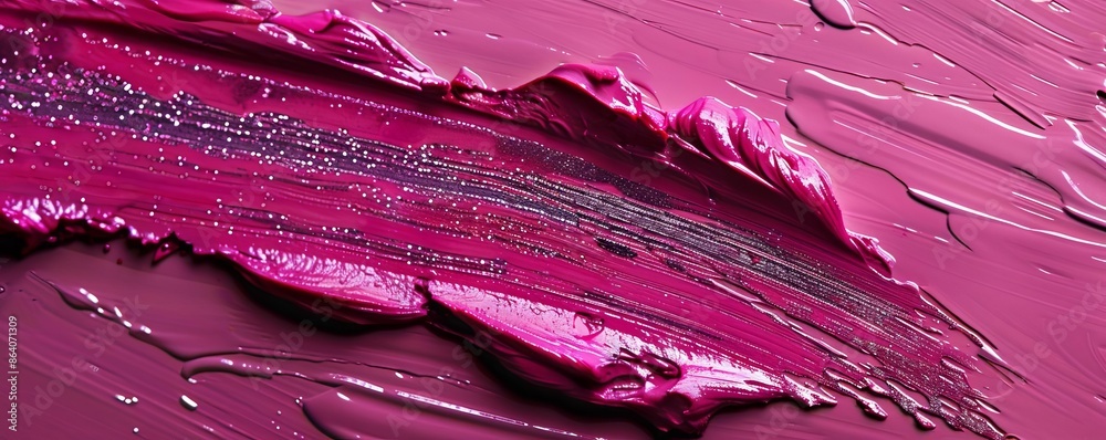 Lipstick texture, artistic smear, creamy and rich, vibrant magenta and subtle sparkle, macro shot, ideal for luxury lip product branding Lipstick texture, artistic smear, creamy and rich, vibrant magenta and subtle sparkle, macro shot, ideal for luxury lip product branding