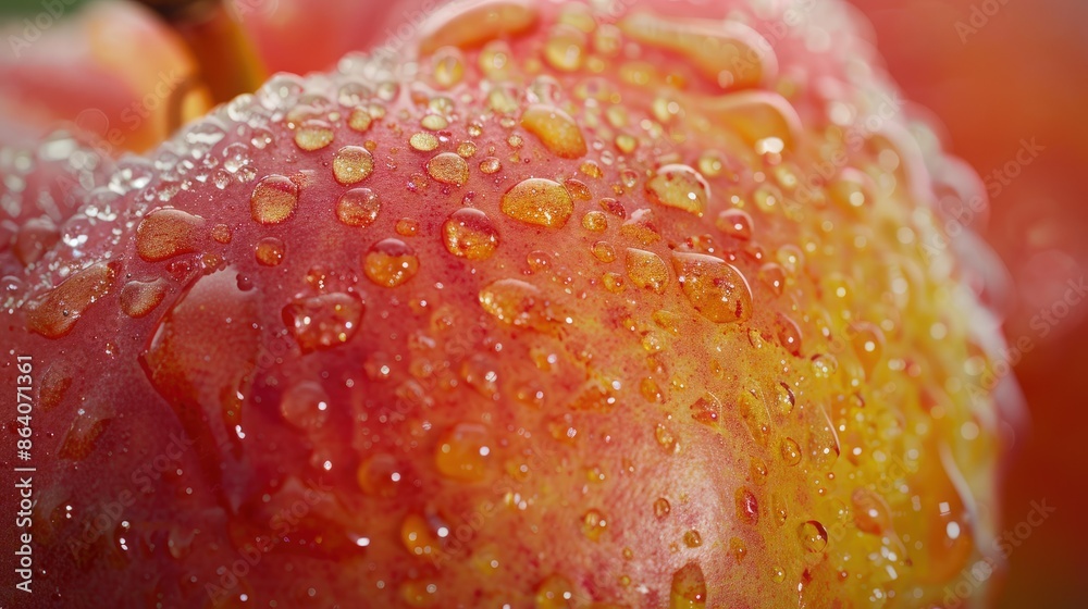 Close-up of a Fresh Red Apple with Water Droplets, perfect for healthy eating, recipe, and food photography Close-up of a Fresh Red Apple with Water Droplets, perfect for healthy eating, recipe, and food photography