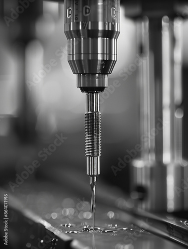 Industrial high precision drill bit close-up