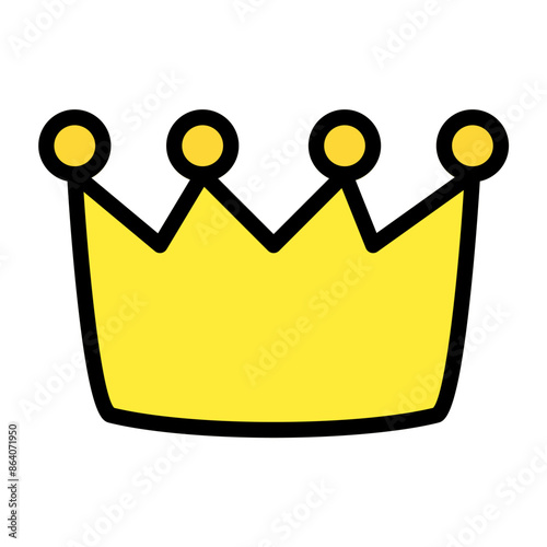 crown icon color or logo illustration outline black style 