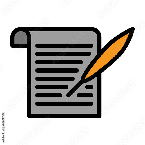 document icon color or logo illustration outline black style	