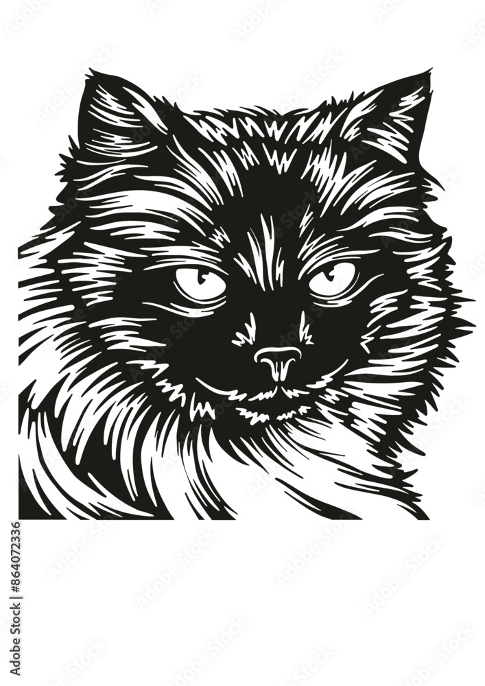 Fototapeta premium Himalayan cat SVG, Cat Breed SVG, Kitten SVG, Pet SVG, Cat lover SVG, Pet SVG, Himalayan cat Silhouette, Himalayan cat Vector, Clipart, Cut file for Cricut SVG, JPG, PNG
