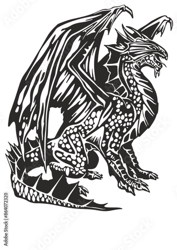 Dragon SVG, Dinosaur SVG, Wings SVG, Mythical Animal SVG, Fairytail SVG, Princess SVG, Dragon Silhouette, Dragon Vector, Dragon Clipart, Cut file for Cricut SVG, JPG, PNG, Hand Drawn