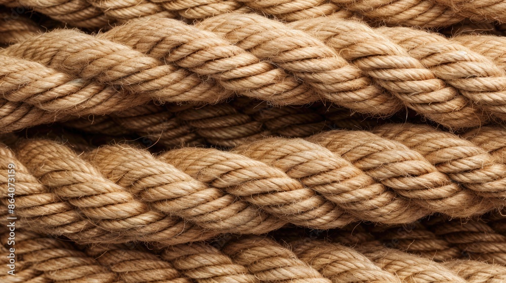 A close-up view of natural brown rope, displaying its intricate woven texture and natural fibers A close-up view of natural brown rope, displaying its intricate woven texture and natural fibers