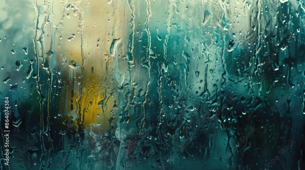 Water from the rain on the windowpane Water from the rain on the windowpane