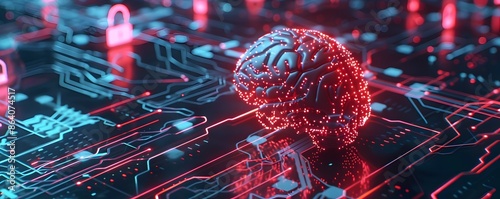 Digital Brain with Padlocks...