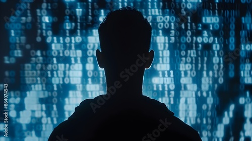 Cybersecurity Silhouette wi...