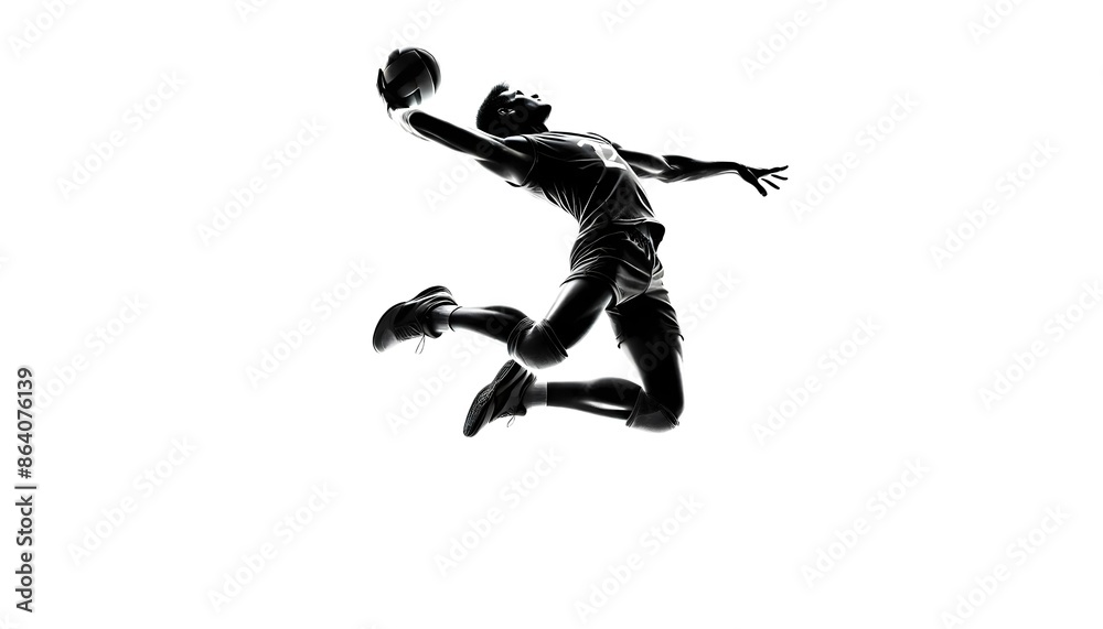 Shadow of a volleyball player